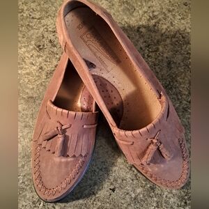 Merona Men's 10M Brown Leather Suede Kiltie Tassel Loafers